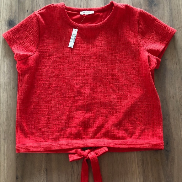 Madewell Tops - NWT Madewell Women's Red Verse Tie-back Top
